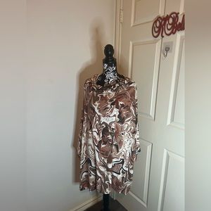 Fun Flirty Multi- Colored Dress in brown and cream colors